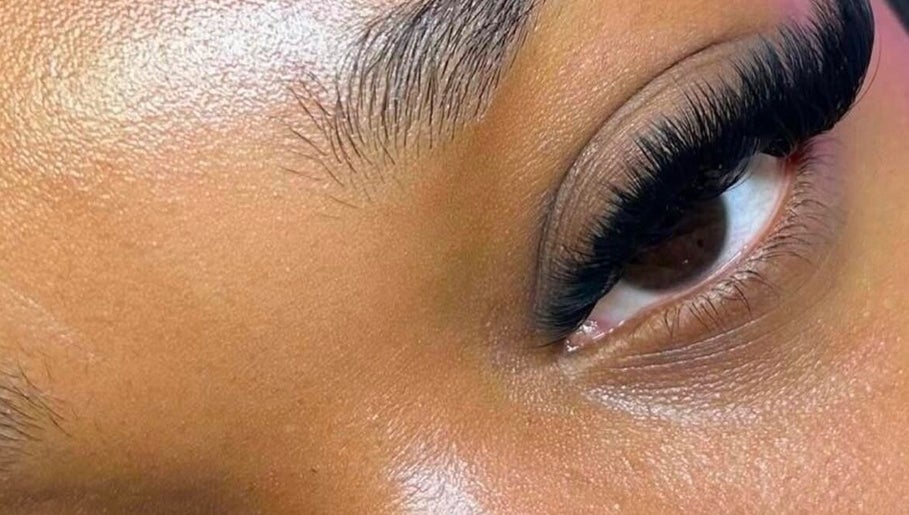 Close-up of elegant eyelash extensions at Permanent Perfection by Lwazi, Johannesburg, Gauteng, ZA.