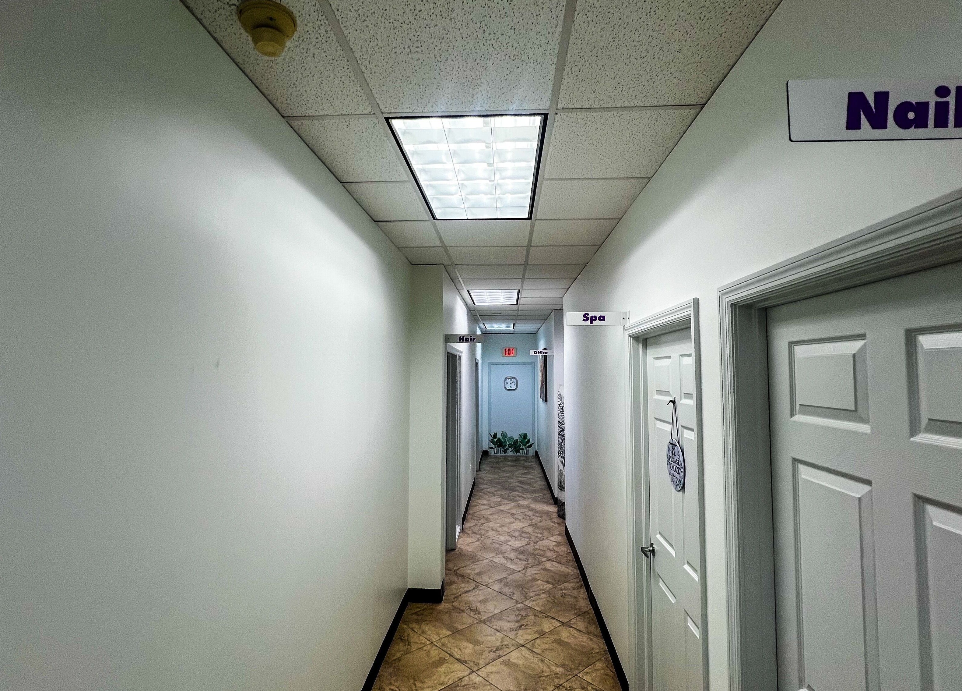 The sleek hallway leading to My KandA Nail Salon at Grand Cayman, Grand Cayman, KY.