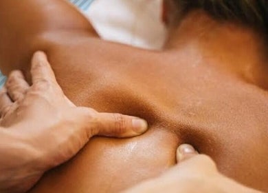 Therapist performing deep tissue massage at Essential Somatic Bodyworks, West Albury, New South Wales, AU.