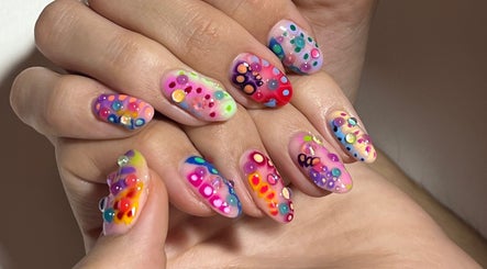 Colorful, intricate nail art design at Gelalicious Nails, East Victoria Park, Western Australia, AU.