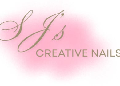 Elegant SJ's Creative Nails logo in East Leake, England, GB with pink and gold accents.