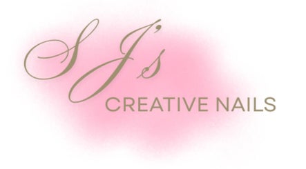 Elegant SJ's Creative Nails logo in East Leake, England, GB with pink and gold accents.