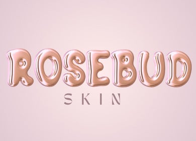 Rosebud Skin logo in glossy pink letters, Portsmouth, GB.