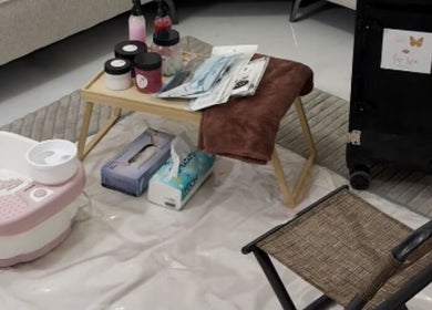 Cozy spa setup with beauty products at Top Spa Home Services توب سبا للنساء, Riyadh, Riyadh Province, SA.