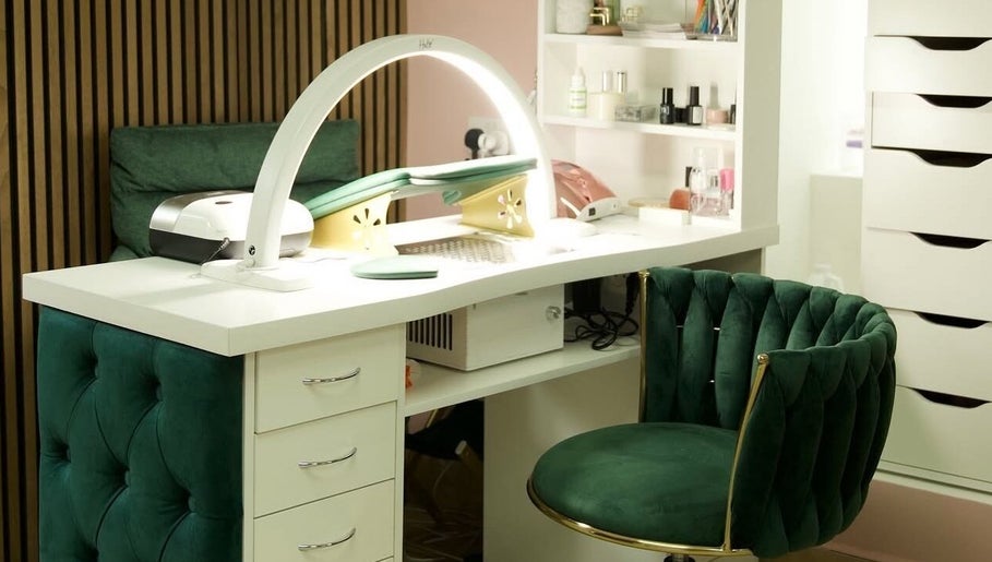 Modern nail station at Clover Beauty Studio Limited, Ennis, County Clare, IE, showcasing luxury and style.