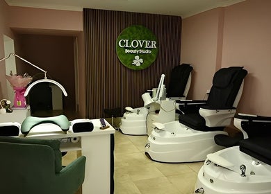 Clover Beauty Studio Limited interior with spa chairs and nail station, Ennis, County Clare, IE.