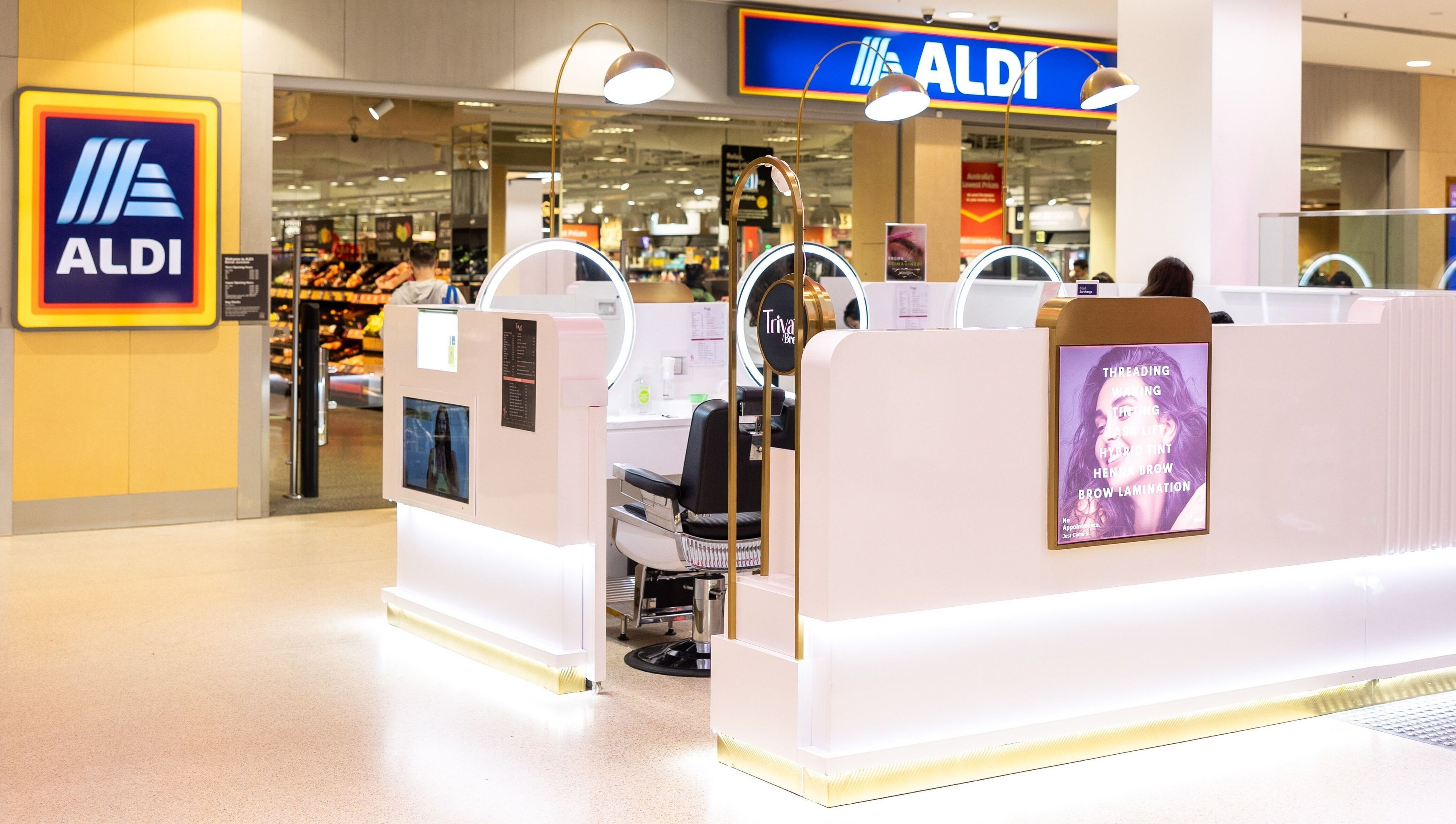 Modern beauty station at Triya's Brows & Lashes, Bondi Junction, New South Wales, AU inside a shopping center.