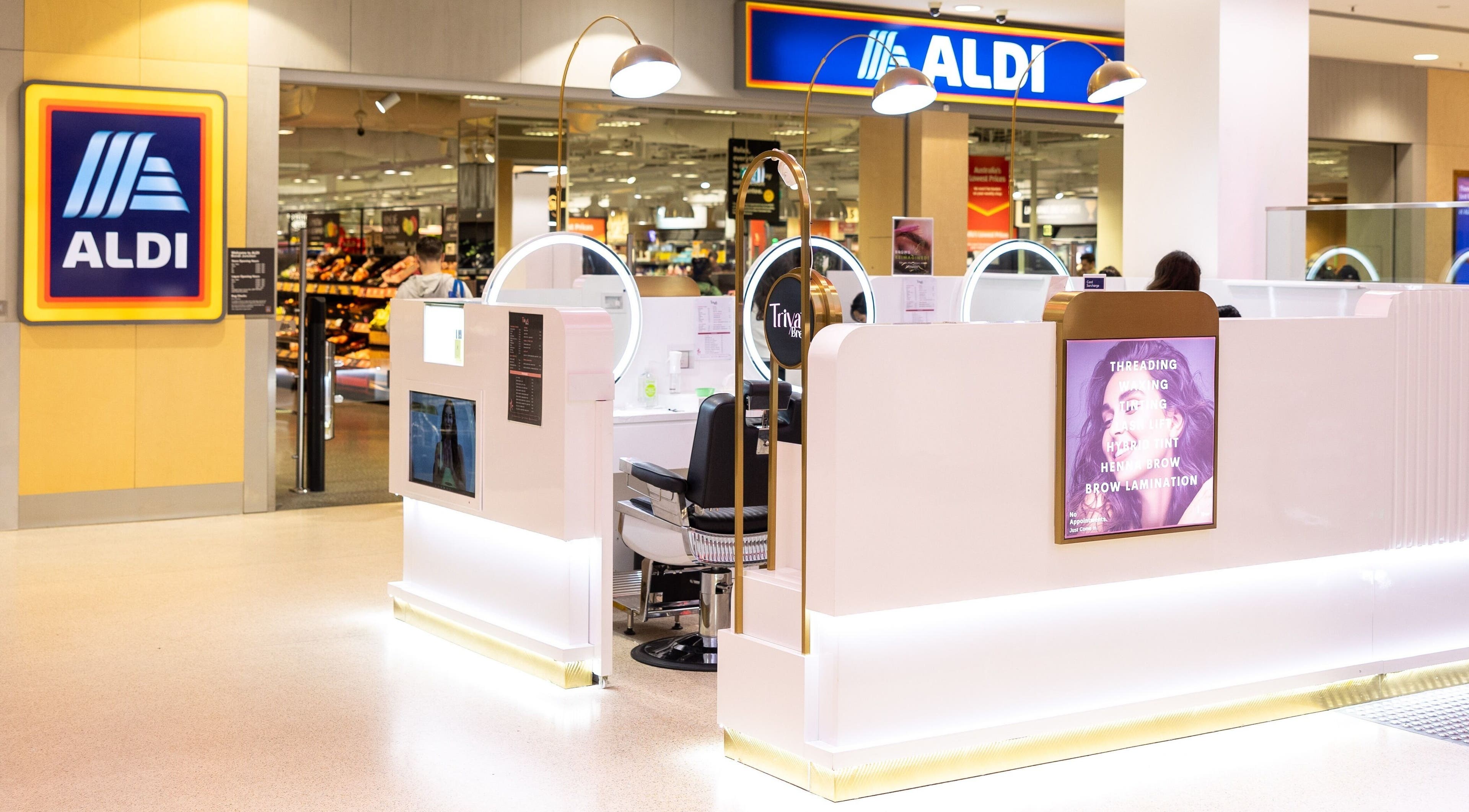 Modern beauty station at Triya's Brows & Lashes, Bondi Junction, New South Wales, AU inside a shopping center.