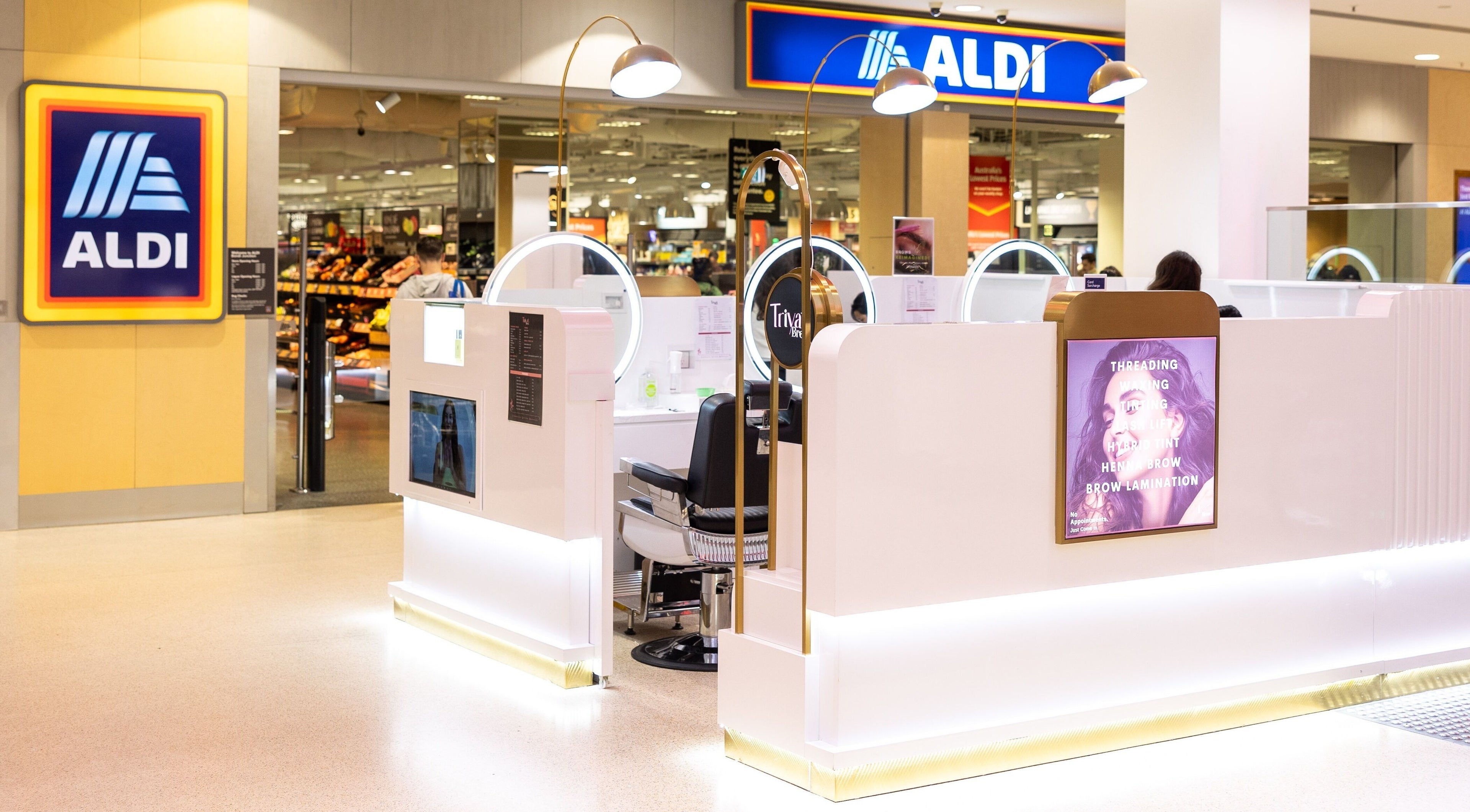 Modern beauty station at Triya's Brows & Lashes, Bondi Junction, New South Wales, AU inside a shopping center.