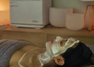 Relaxing facial treatment at Michaela's Holistic Beauty, Victoria, Victoria, AU, showcasing serene ambiance.