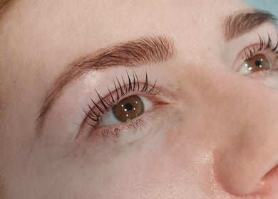 Close-up of a lash lift at Michaela's Holistic Beauty, Victoria, Victoria, AU.