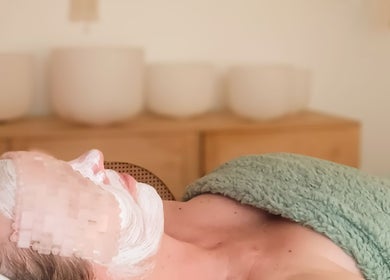 Relaxing facial treatment at Michaela's Holistic Beauty in Victoria, Victoria, AU with calming ambiance.