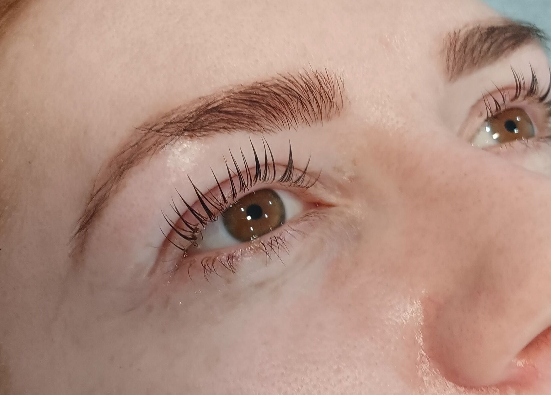 Closeup of enhanced lashes at Michaela's Holistic Beauty, Victoria, Victoria, AU.