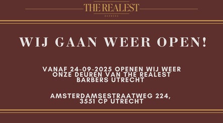 Aankondiging van heropening bij The Realest Barbers Utrecht, Utrecht, Utrecht, NL.
