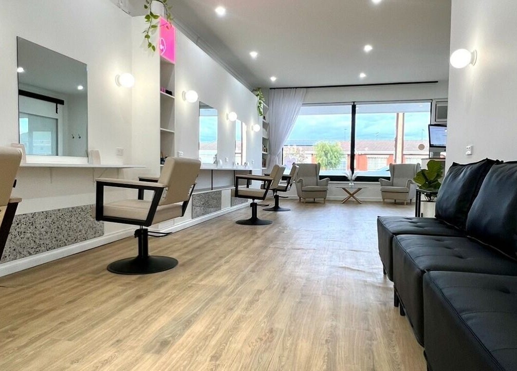 Modern interior of Mane Jane Salon Suite, with stylish chairs and decor in Ethelton, South Australia, AU.