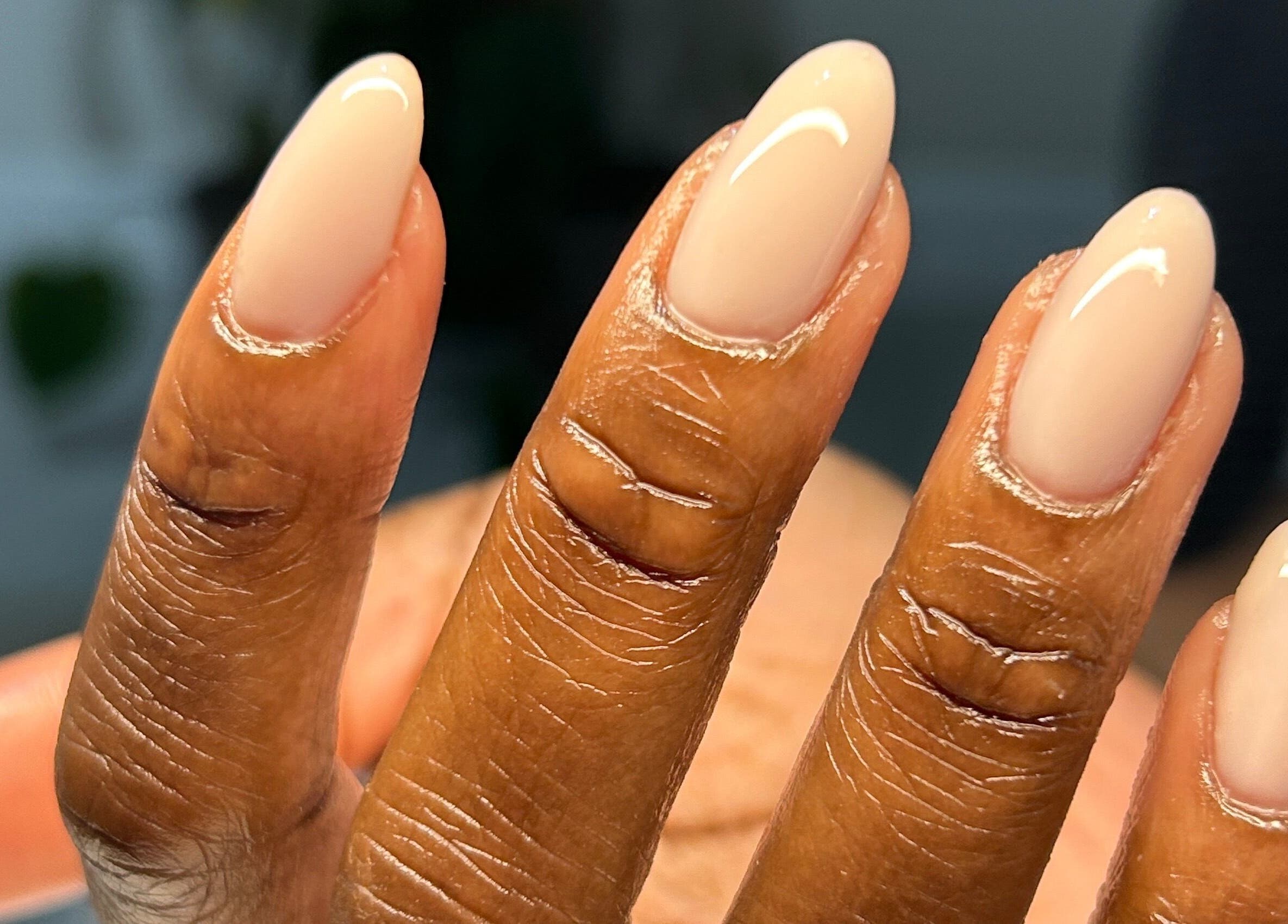 Perfect beige manicure showcasing elegance at Phresh in Woodbridge, England, GB.