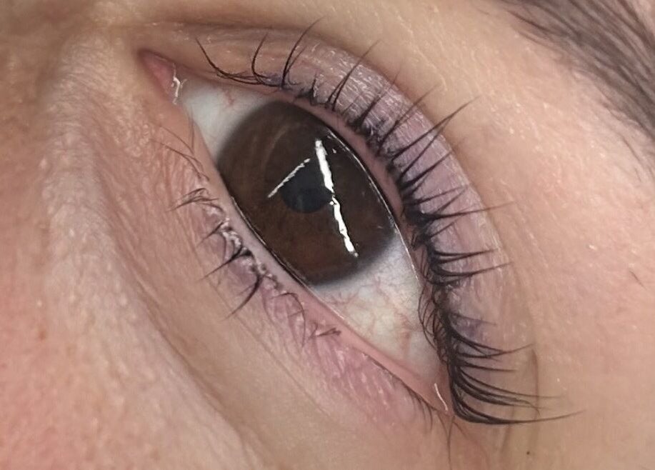 Close-up of expertly styled eyelashes at Locks and Lashes, Cambridge, England, GB.