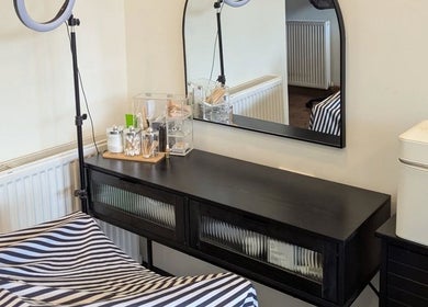 Elegant beauty vanity at Giuseppe’s of Bath, Bath, England, GB, featuring modern decor and professional tools.