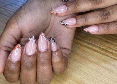 Elegant nail art design at AllurebeautybyC_ in Cape Town, Western Cape, ZA featuring intricate patterns.