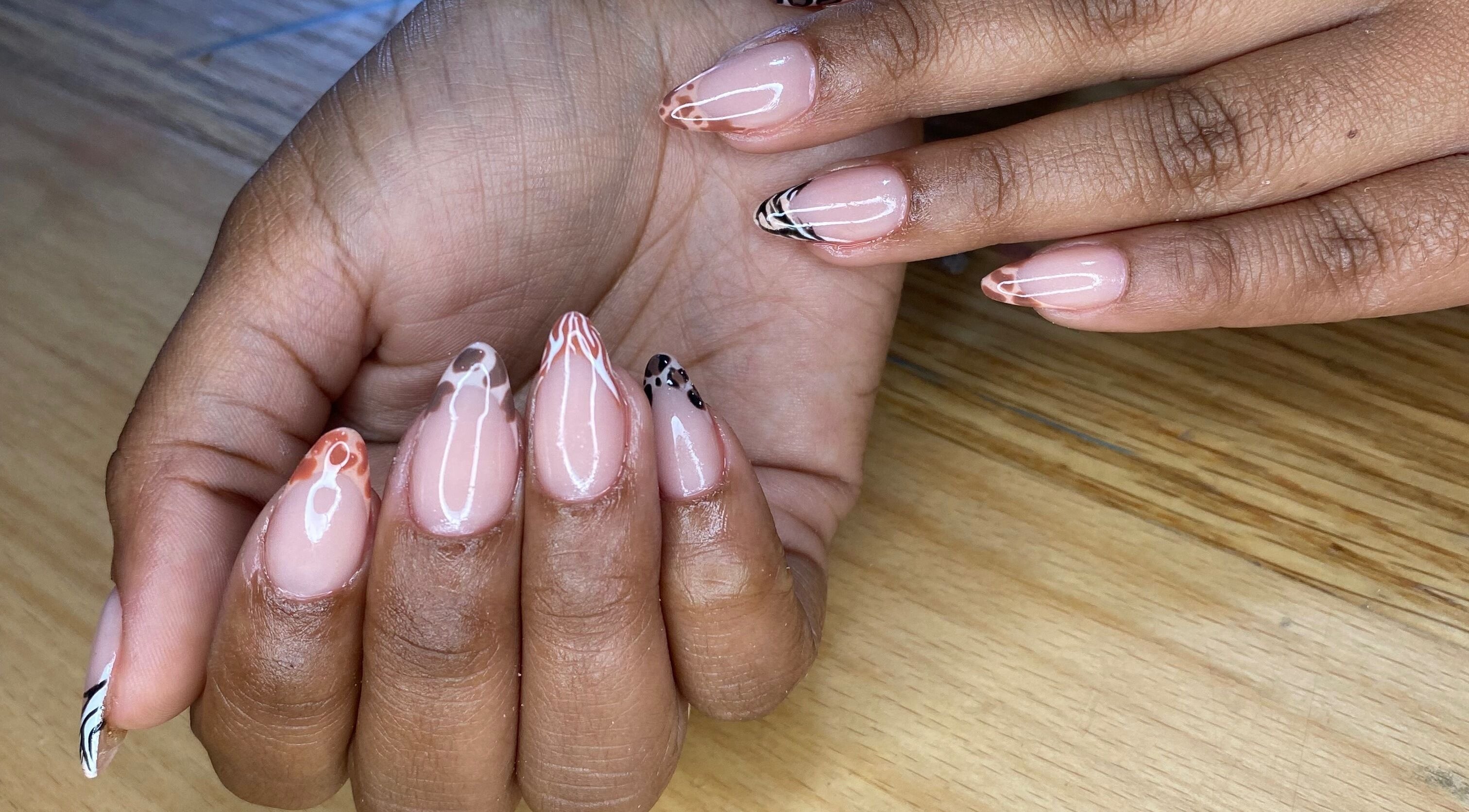 Elegant nail art design at AllurebeautybyC_ in Cape Town, Western Cape, ZA featuring intricate patterns.