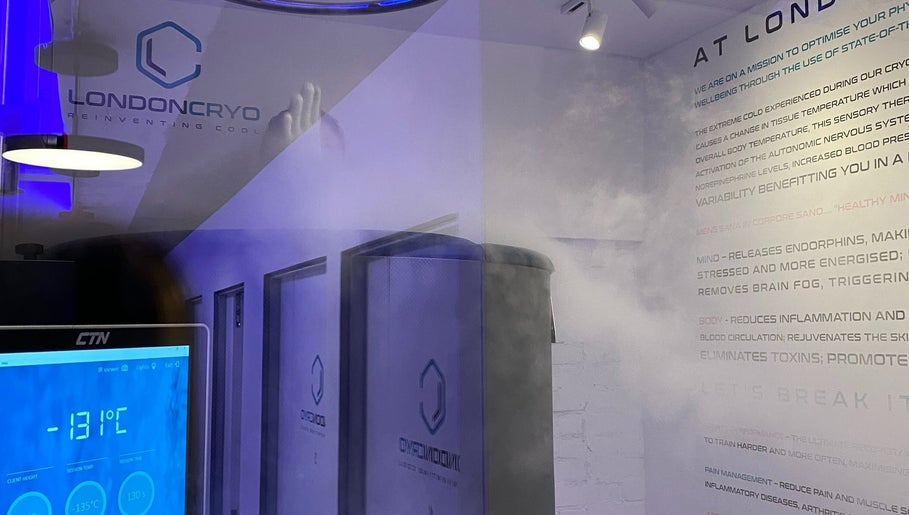 Experience the advanced cryotherapy chamber at LondonCryo Belgravia, London, England, GB for rejuvenation.