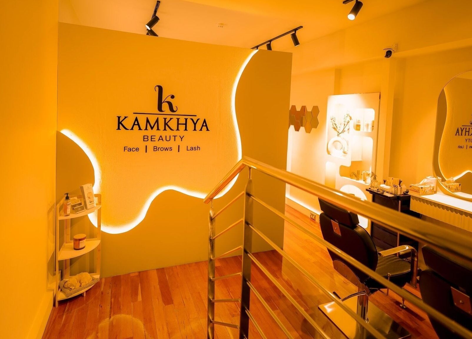Interior of Kamkhya Beauty in Subiaco, WA, featuring modern design and elegant lighting.