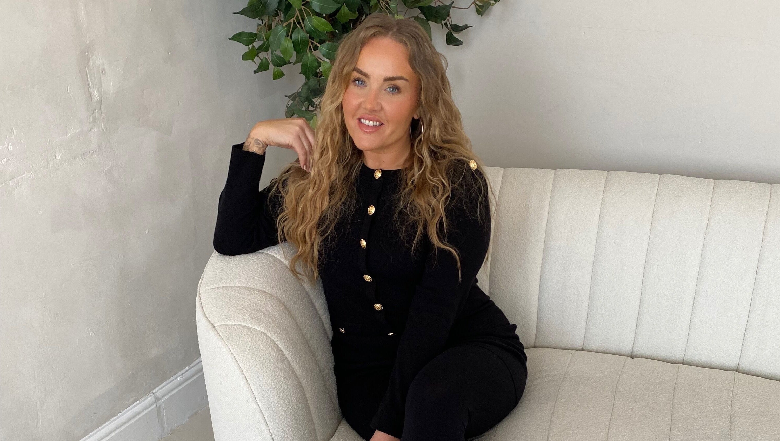 Relaxed woman on sofa at Styled By Sophie, Leeds, England, GB, showcasing elegance and style.