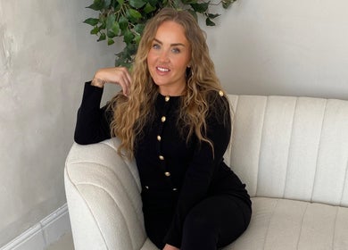 Relaxed woman on sofa at Styled By Sophie, Leeds, England, GB, showcasing elegance and style.