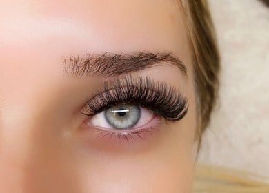Close-up of extended lashes at Lashes Studio, San Jose, California, US.