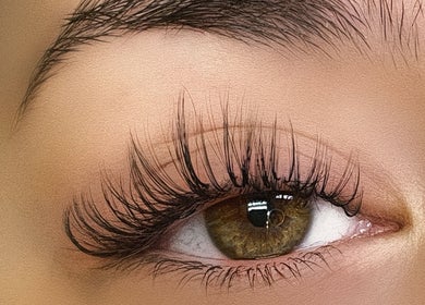 Close-up of lush lashes at Lashes Studio in San Jose, California, US, highlighting beauty and precision.