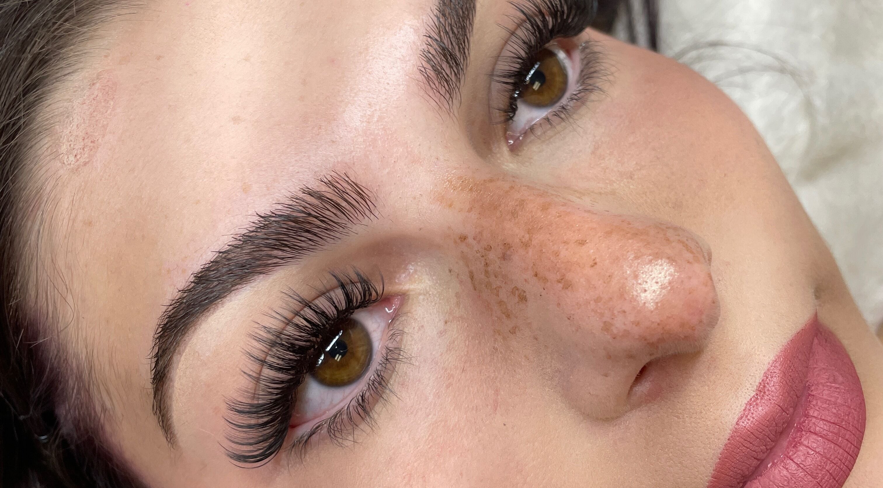 Close-up of detailed eyelash extension at Lashes Studio, San Jose, California, US.