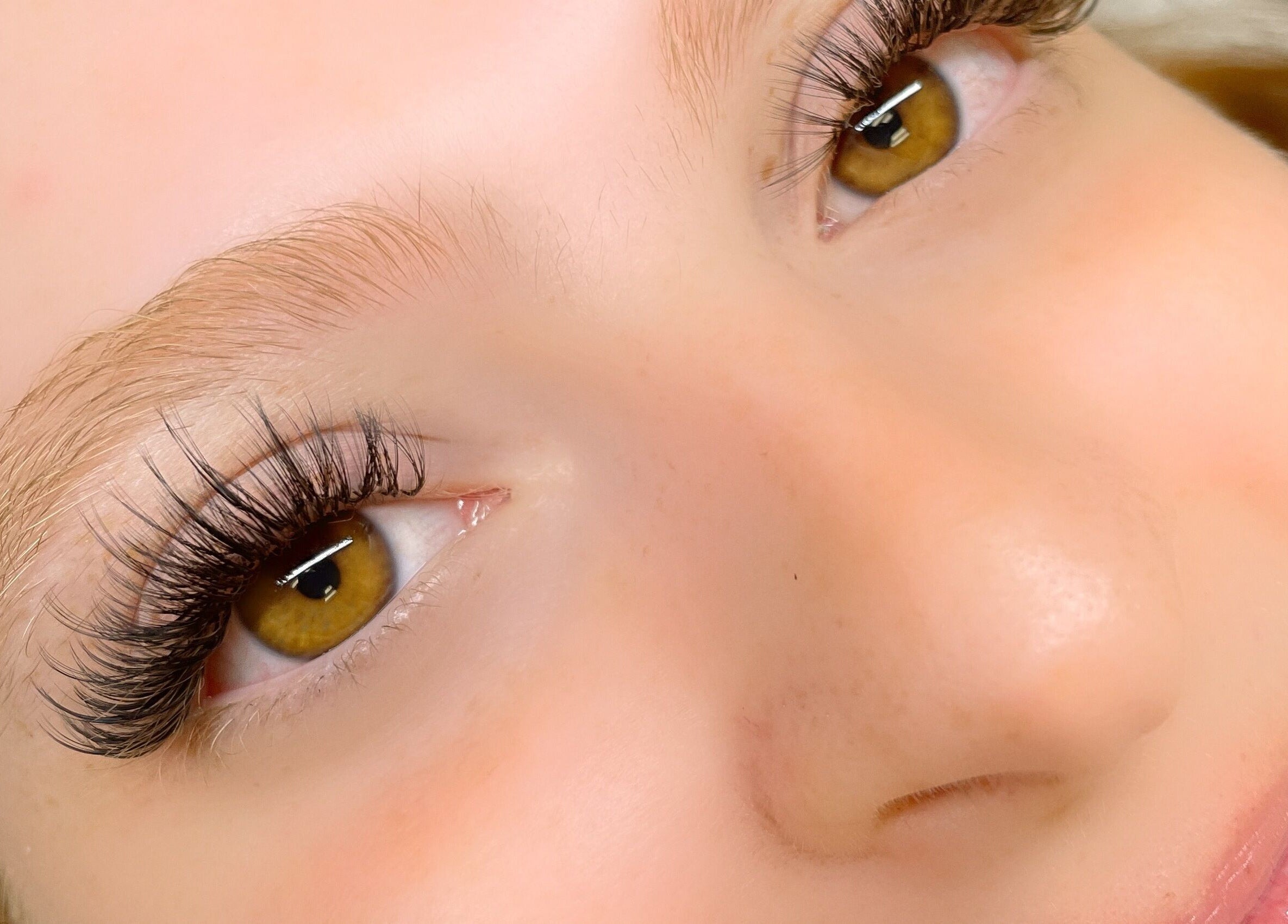 Close-up of beautifully styled eyelashes at Lashes Studio in San Jose, California, US.