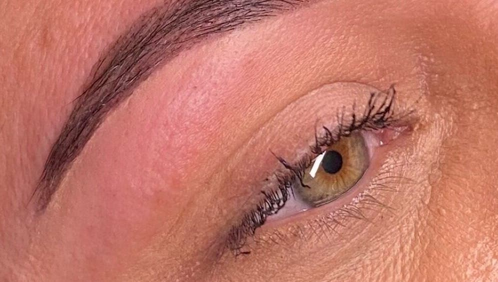 Perfectly shaped eyebrow and eye at Thàvma Beauty, Mulgoa, New South Wales, AU.