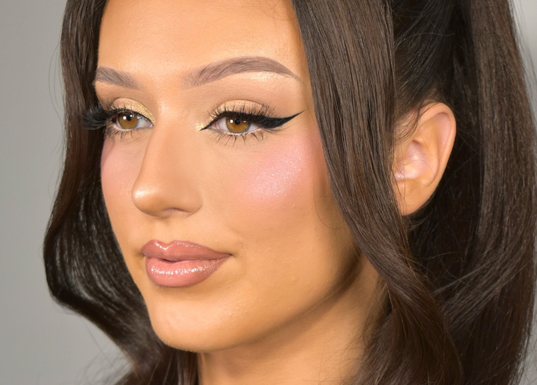 Elegant makeup look by Eleni George Makeup Artistry in Melbourne, Victoria, AU, showcasing flawless eyeliner.