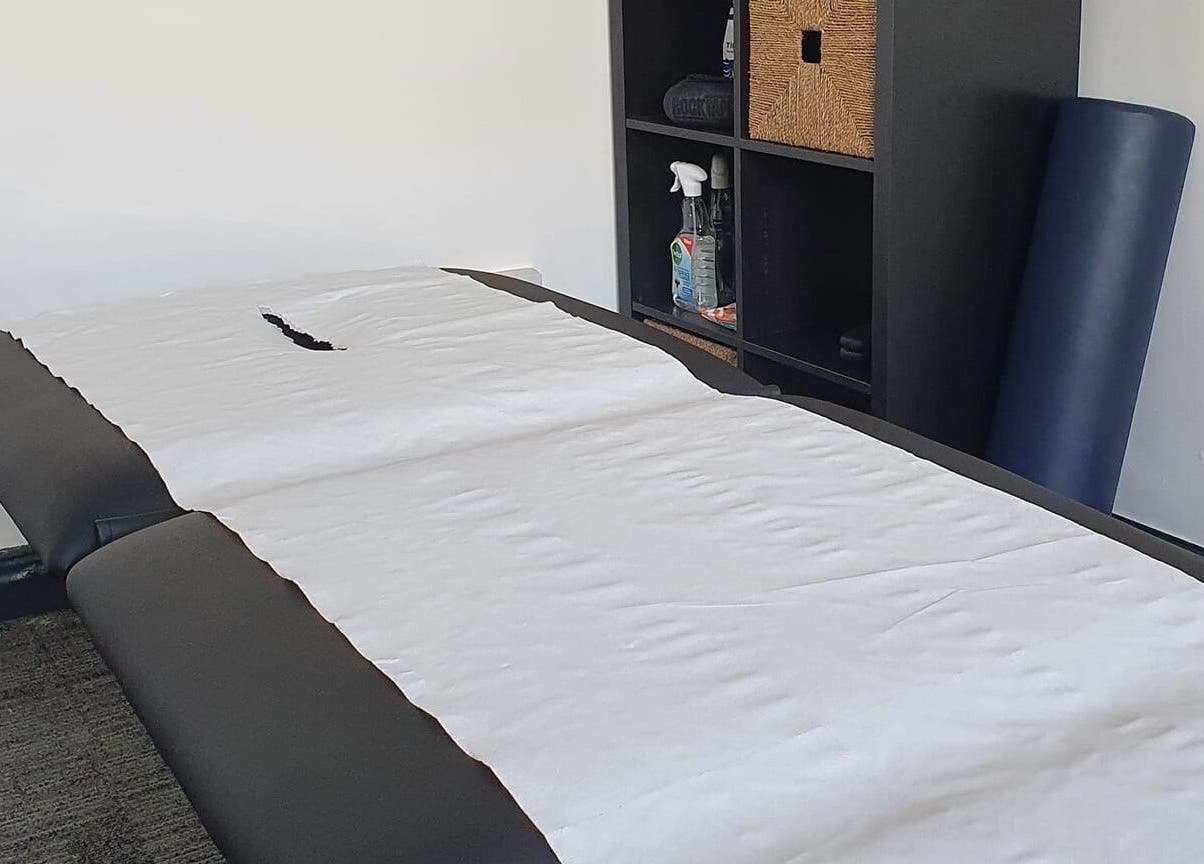 Massage table at Select Therapy, Alexandra Road, Gorseinon, Wales, GB, ready for a soothing session.