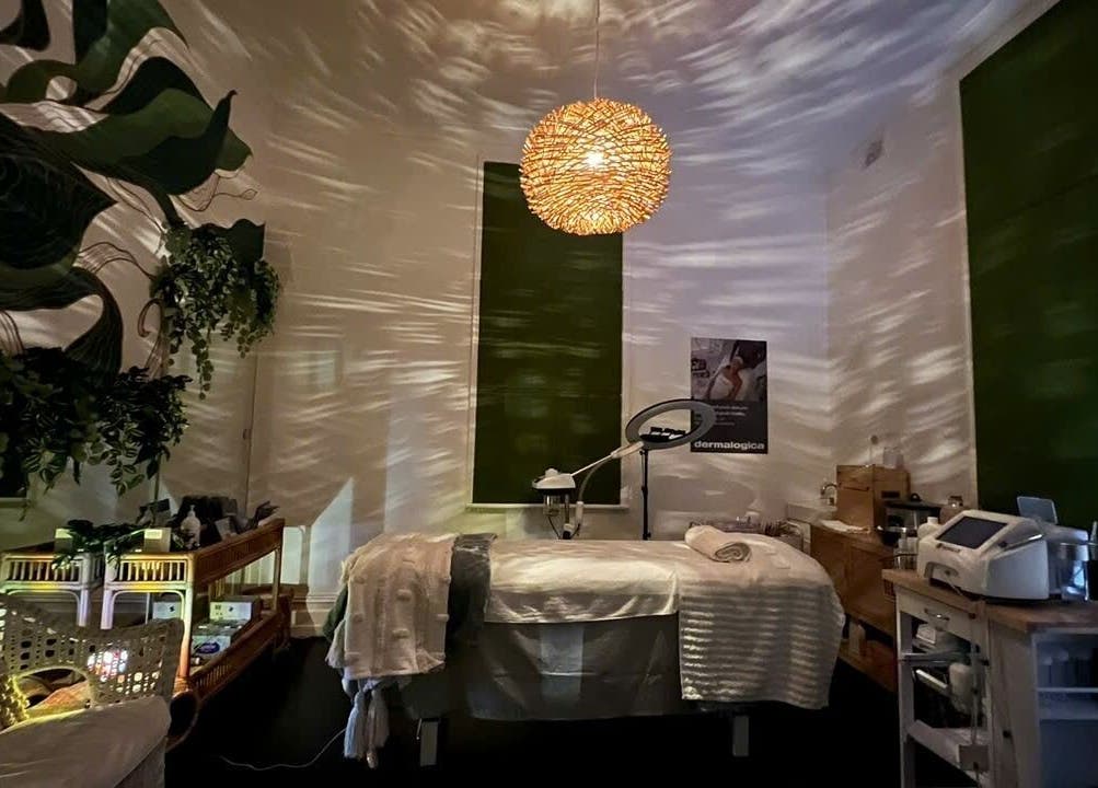 Tranquil therapy room at Mystic Spa & Wellness, Petersham, New South Wales, AU, with ambient lighting and decor.