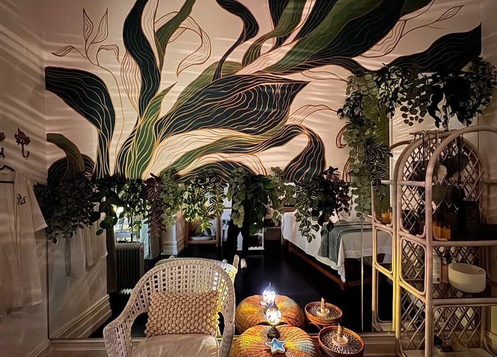 Relaxing room with greenery and decor at Mystic Spa & Wellness, Petersham, New South Wales, AU.