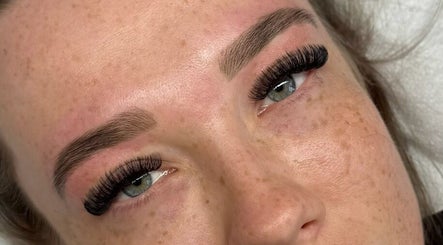 Close-up of perfectly styled lashes and brows at Luxe Beauty, Ripon, England, GB.