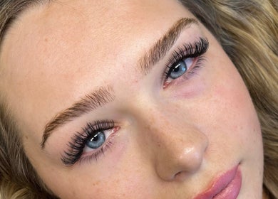 Close-up of styled eyelashes at Luxe Beauty, Ripon, England, GB, showcasing expert beauty services.