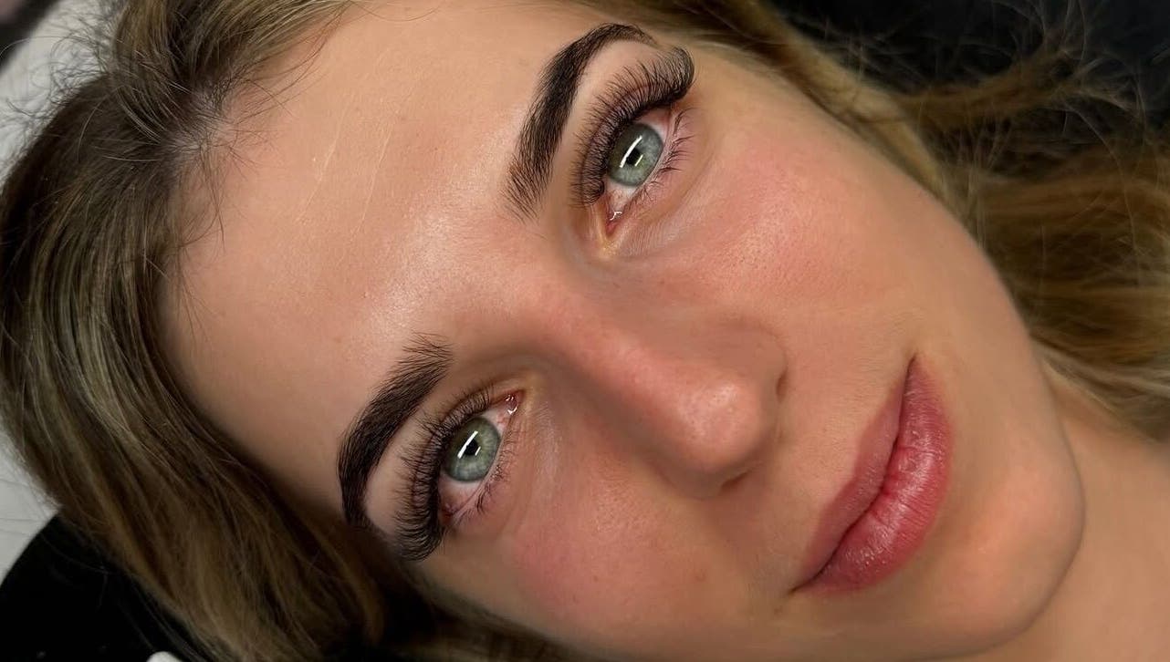 Close-up of elegant eyelash extensions at Glowbykarla Beauty, Bradfield, New South Wales, AU.