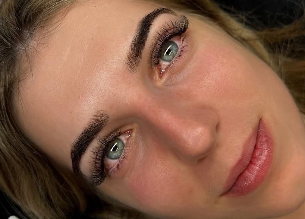 Close-up of elegant eyelash extensions at Glowbykarla Beauty, Bradfield, New South Wales, AU.