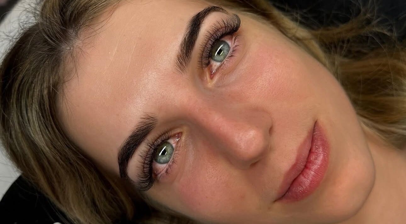 Close-up of elegant eyelash extensions at Glowbykarla Beauty, Bradfield, New South Wales, AU.