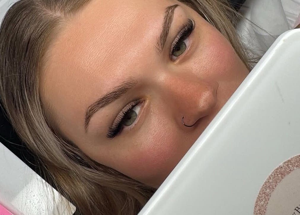 Close-up of woman post-beauty treatment at Glowbykarla Beauty, Bradfield, New South Wales, AU.