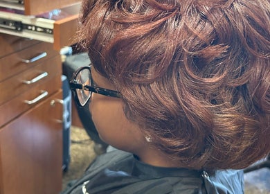 Sophisticated hairstyle at Touch of Amie salon in Taylor, Michigan, US.
