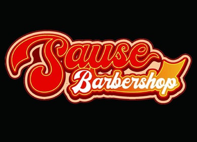 Sause Barbershop - Georgetown logo in vivid red and yellow, located in George Town, Pulau Pinang, MY.