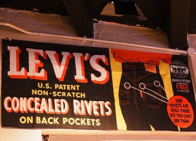 Vintage Levi's sign decor at Sause Barbershop - Georgetown, George Town, Pulau Pinang, MY.