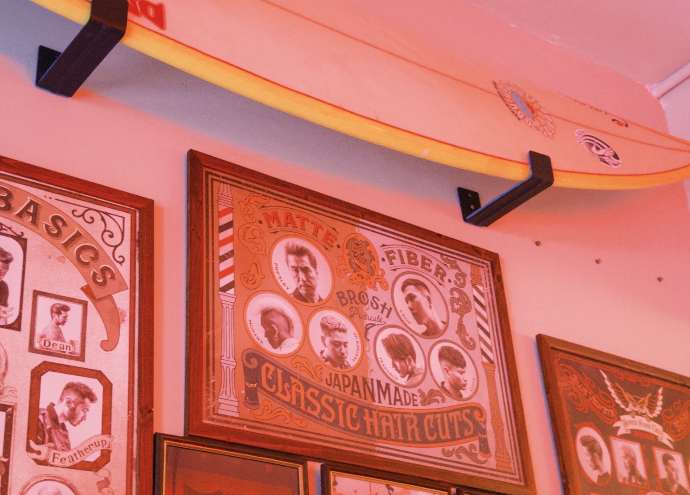 Vintage decor at Sause Barber Cut Club - Sungai Ara, Bayan Lepas, Pulau Pinang, MY, showcasing classic haircuts.