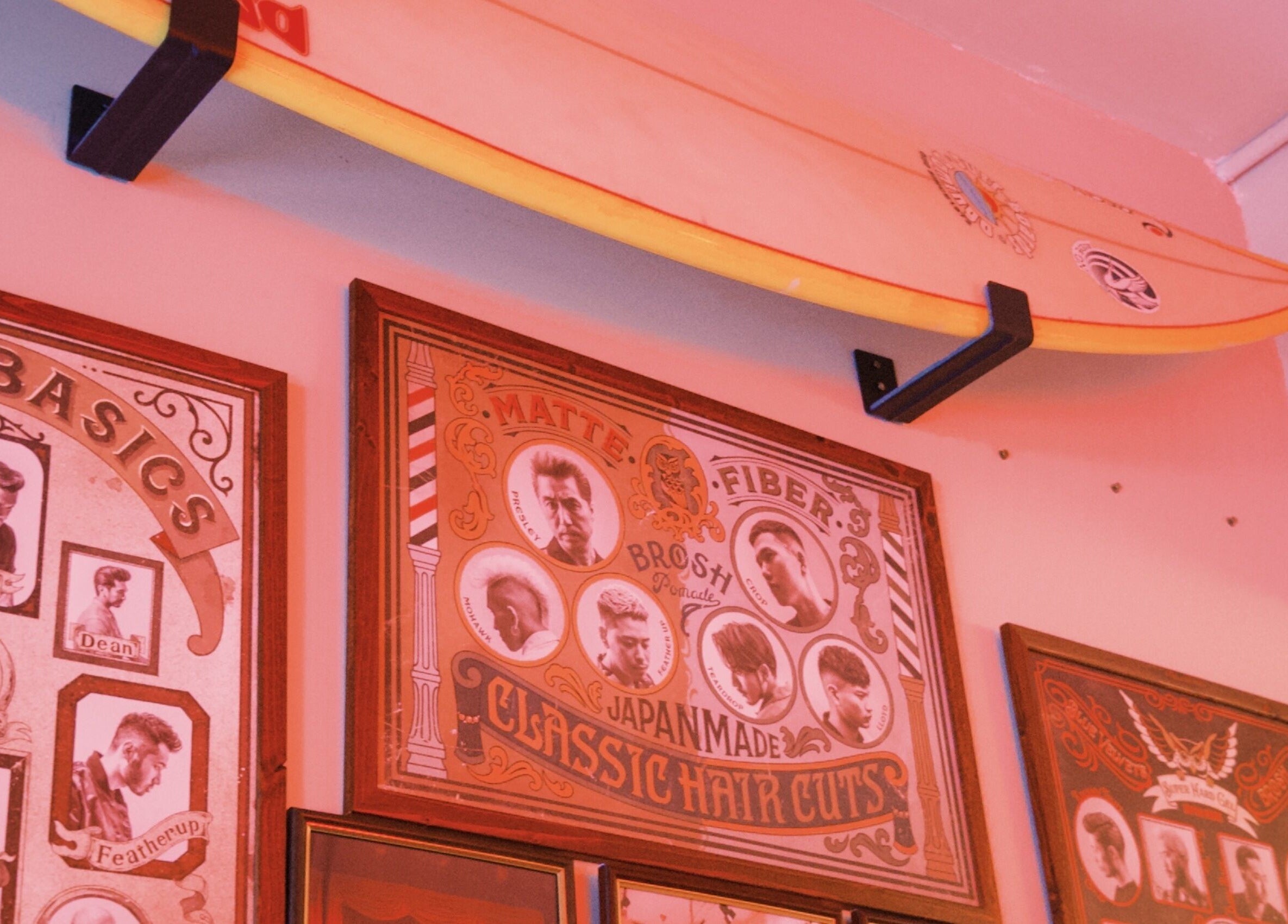 Vintage decor at Sause Barber Cut Club - Sungai Ara, Bayan Lepas, Pulau Pinang, MY, showcasing classic haircuts.