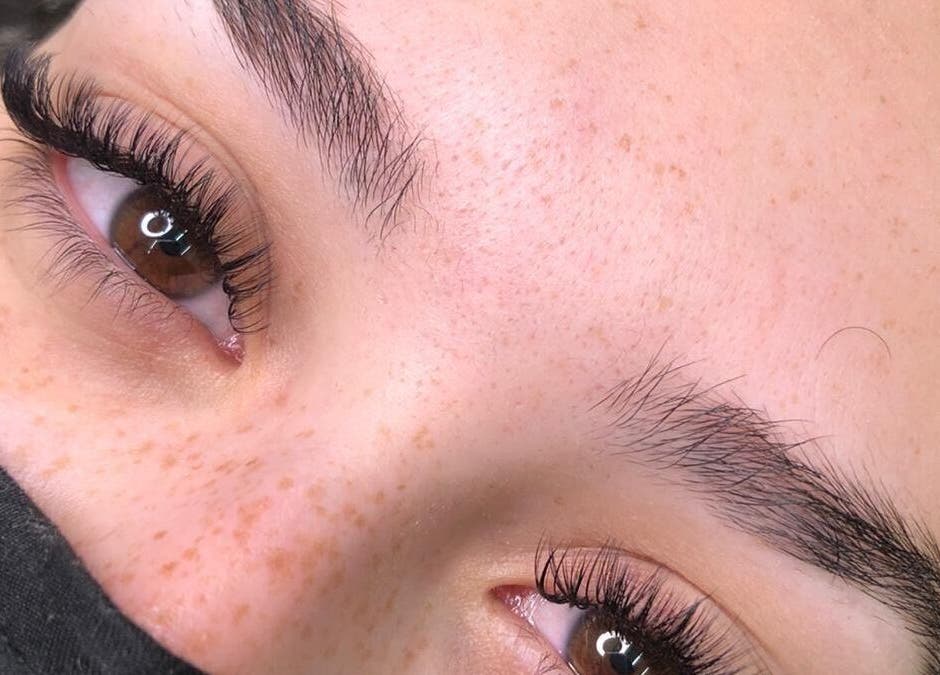 Close-up of perfectly applied eyelash extensions at Danielle Extensions, Dublin, County Dublin, IE.