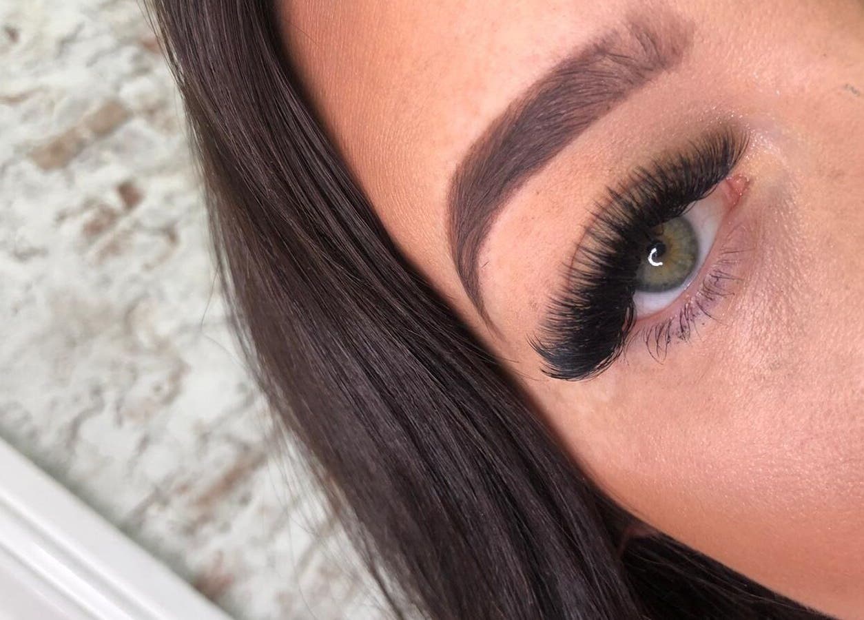 Close-up of styled eyelashes at Danielle Extensions, Dublin, County Dublin, IE, showcasing expert beauty care.